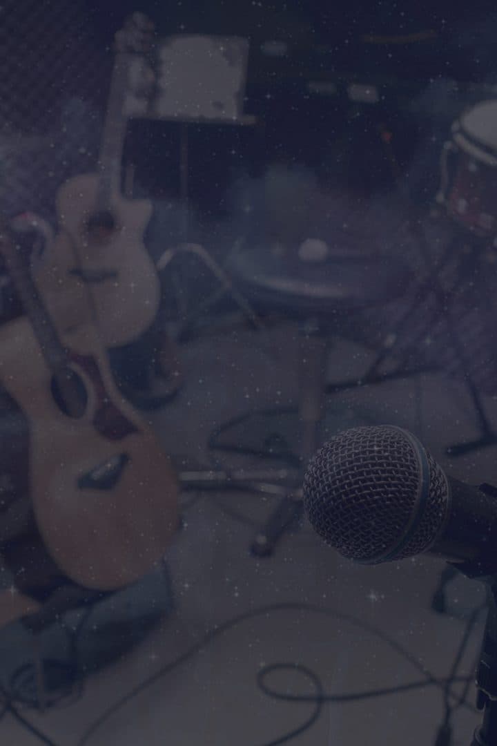 Estúdio de música com instrumentos